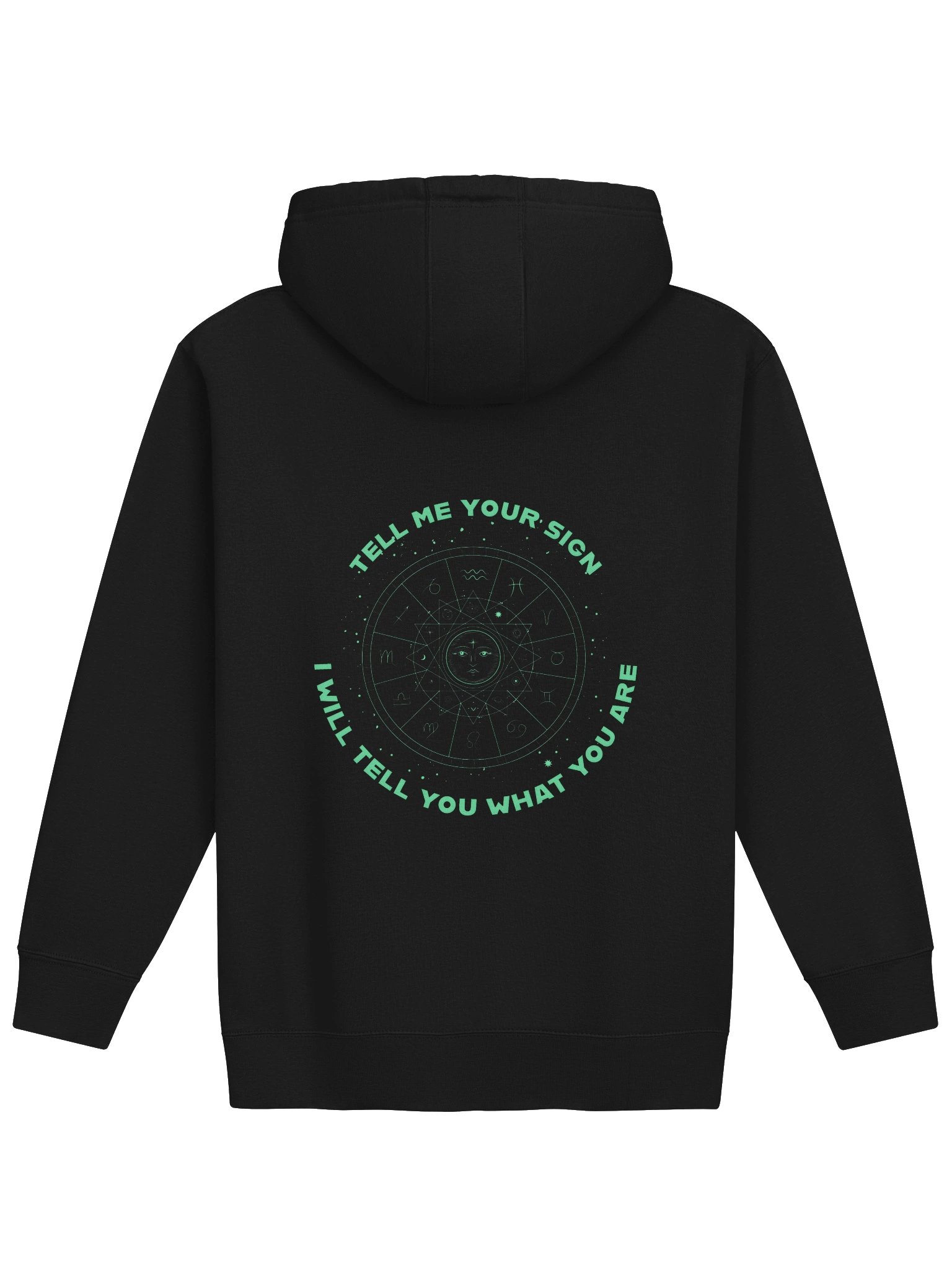 Tell Me Your Sign Astrology Hoodie | Zodiac Wheel Graphic Unisex Sweatshirt product image (1)