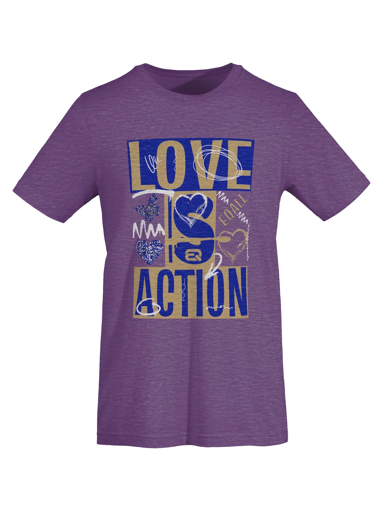 Love is Action! Bella + Canvas Unisex T-shirt_ EQALL® Originals_Pop Blue product image (7)