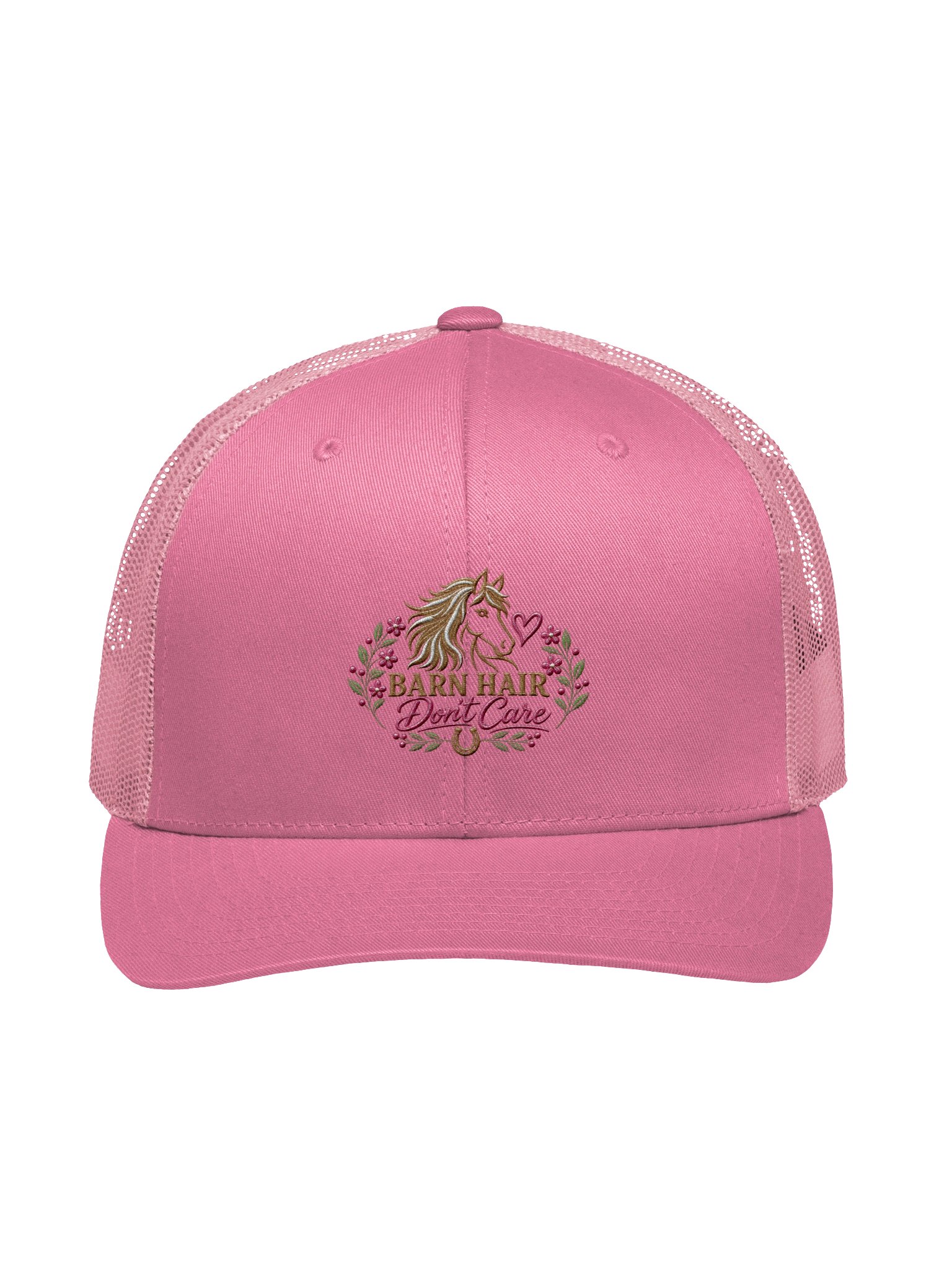 Barn Hair Don’t Care Embroidered Trucker Hat - Pink product image (1)