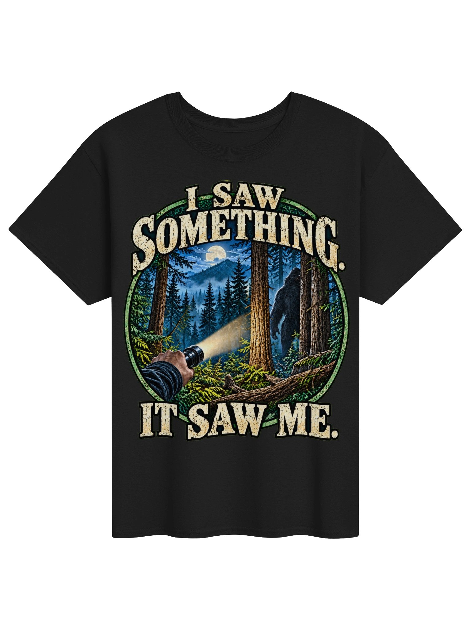I Saw Something Bigfoot T-Shirt – Sasquatch Cryptid Forest Tee product image (1)