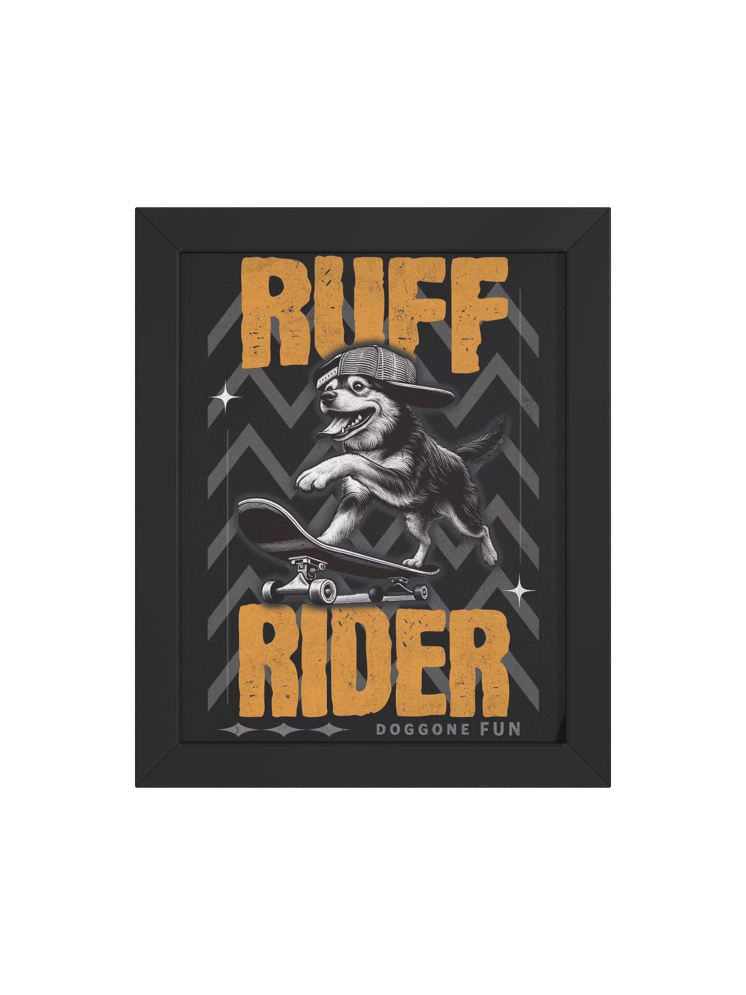 Funny Skateboard Dog Framed Poster – Ruff Rider Dog Wall Art product image (21)
