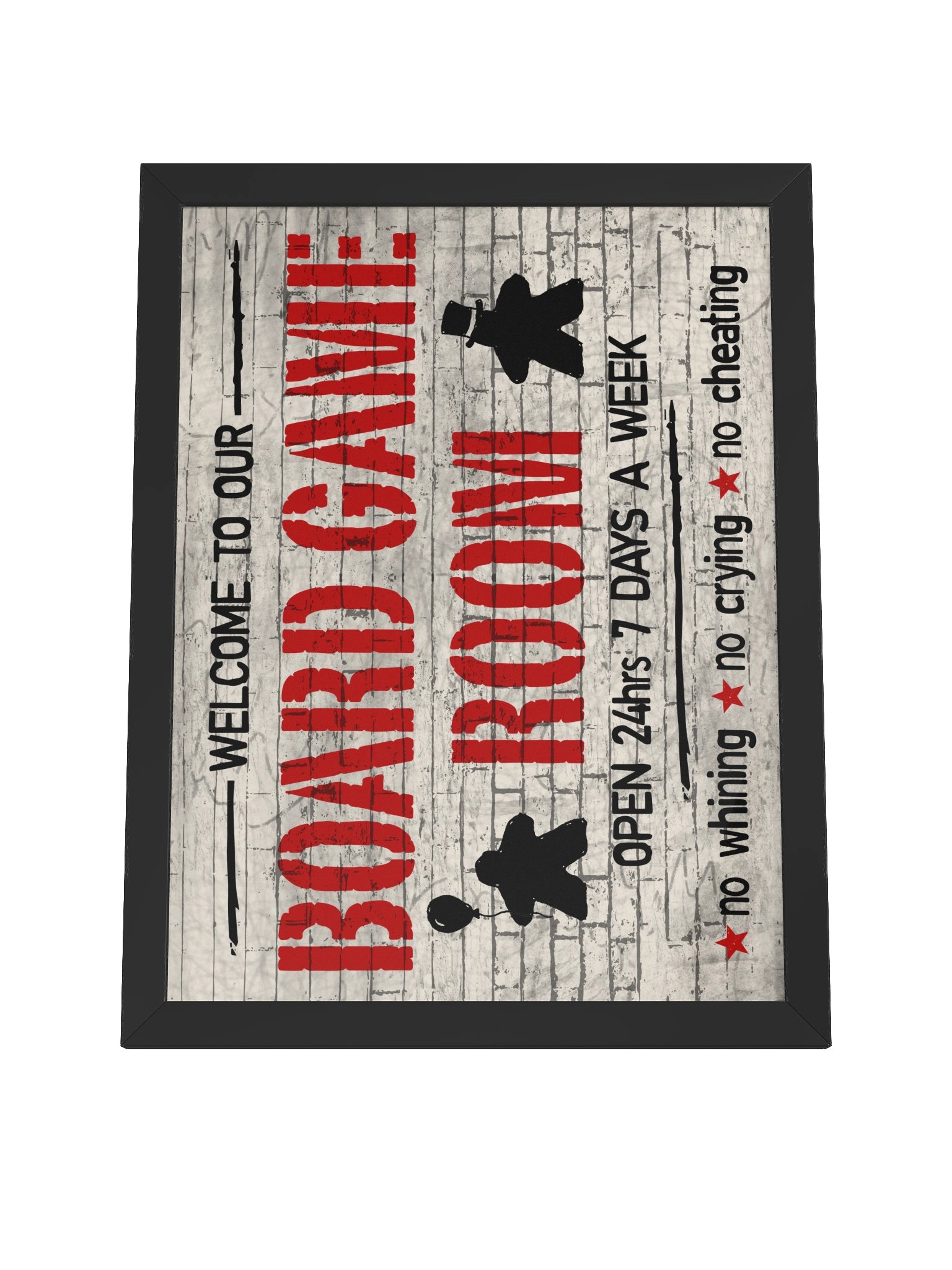 Brick Wall Graffiti Board Game Room Wall Sign - FRAMED product image (15)
