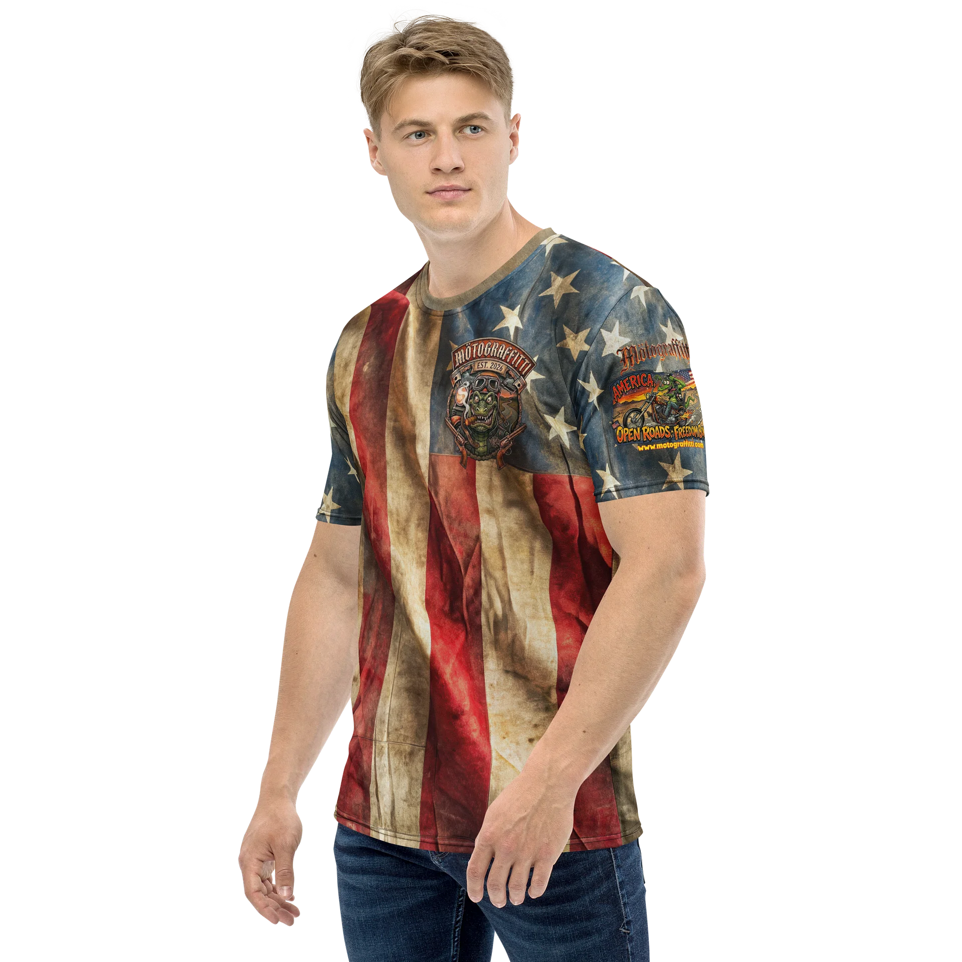 MötoGraffitti "America, Open Roads - Freedom Boners" Ridin Tee product image (3)