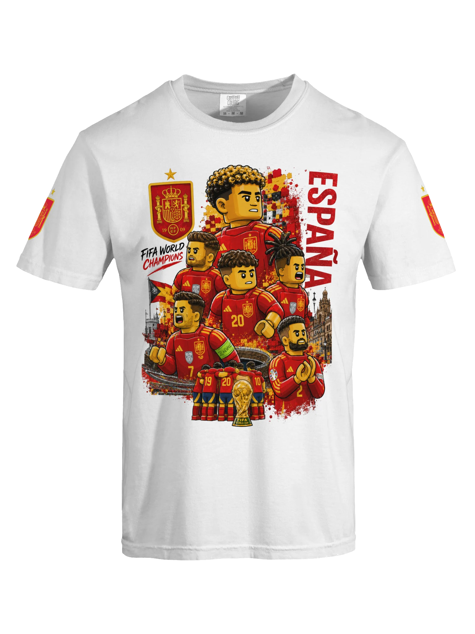 Spain FIFA World Champions Lego-Style Art Tee product image (3)