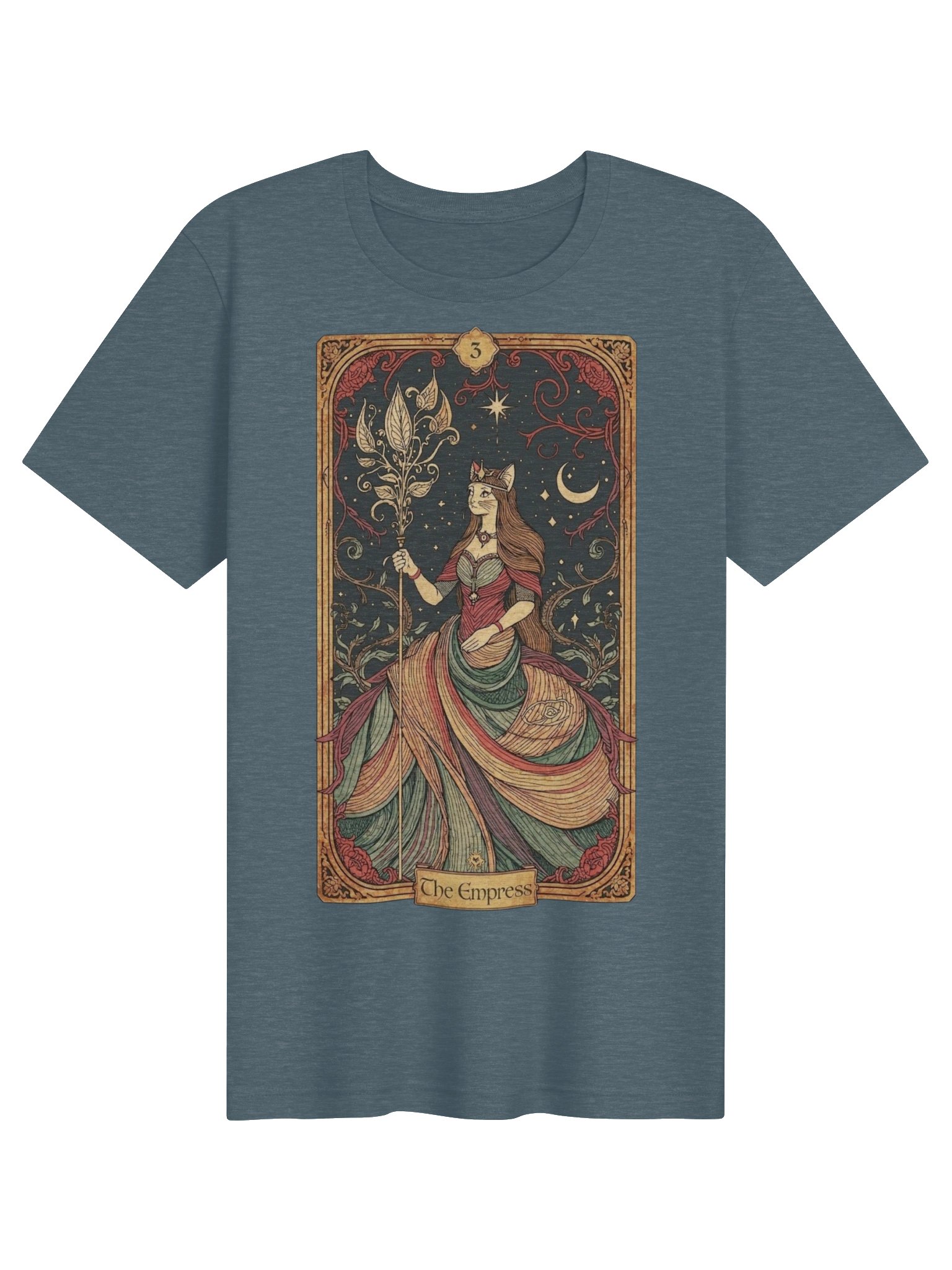 The Empress Tarot Shirt, Art Nouveau Style Graphic Tee, Mystical Feminine Gift product image (2)
