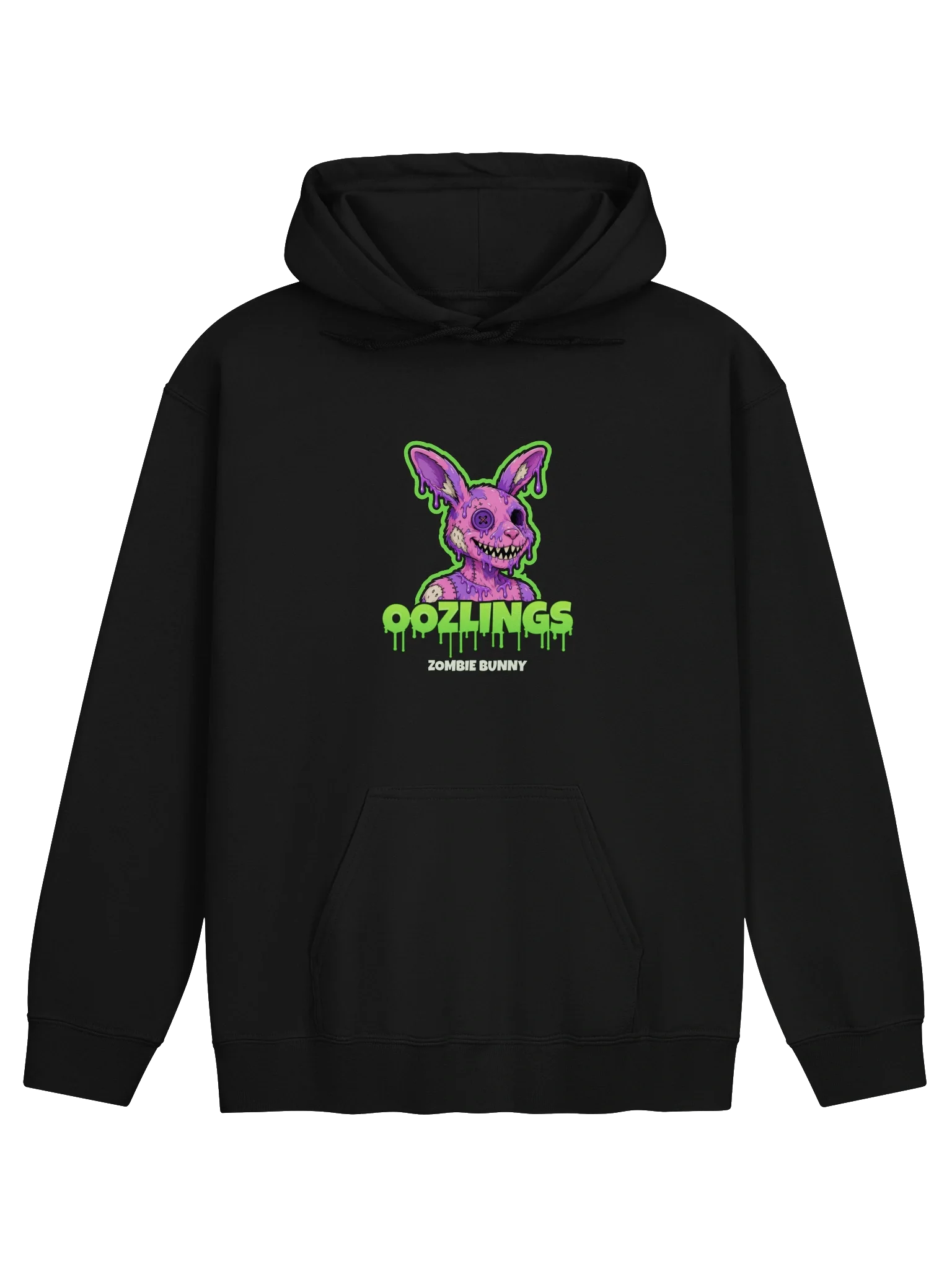 Zombie Bunny Hero Hoodie in Black