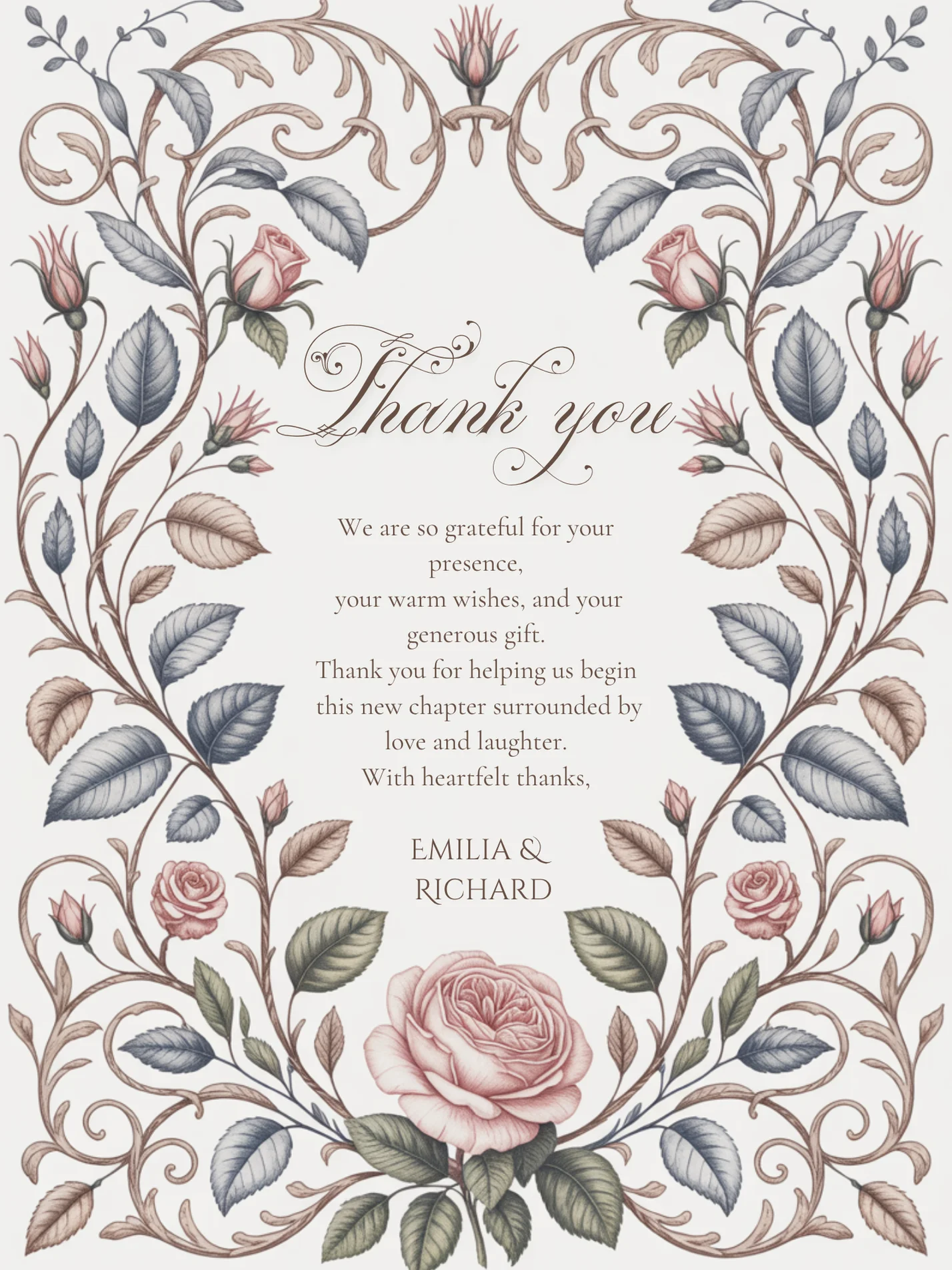 Anne Elliot Quiet Romance Blush Blue Floral Wedding Suite | Instant Download product image (6)