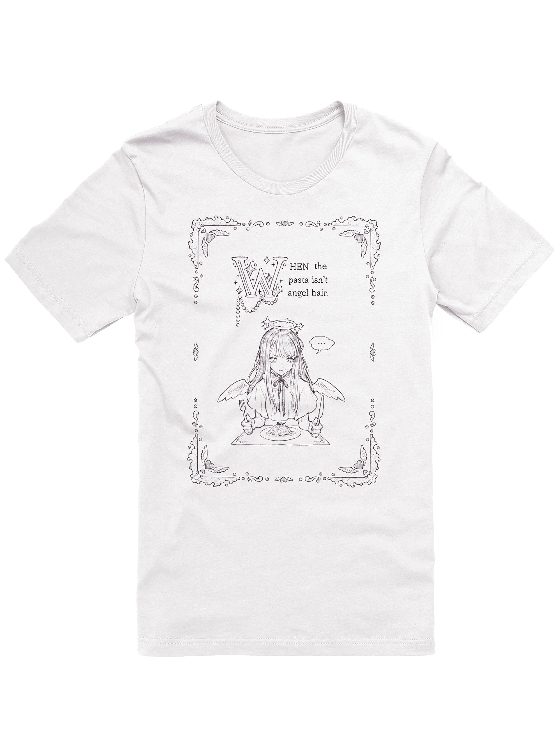 angel hair pasta // black tee product image (1)