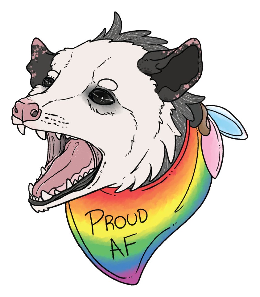 Trash Critter Pride Series Sticker (Proud AF Opossum) product image (1)