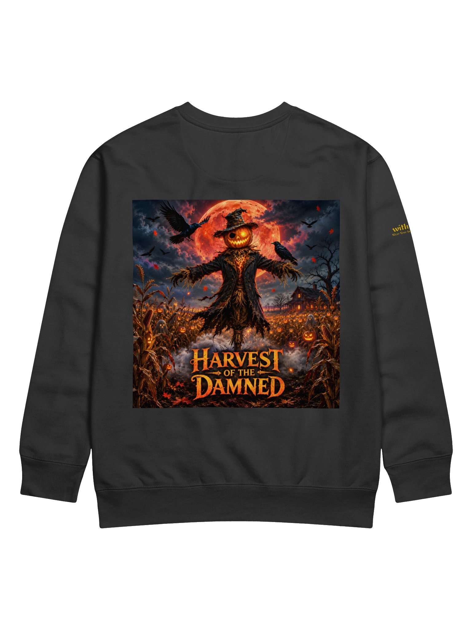 Harvest of the Damned Halloween Scarecrow Sweatshirt Design product image (12)