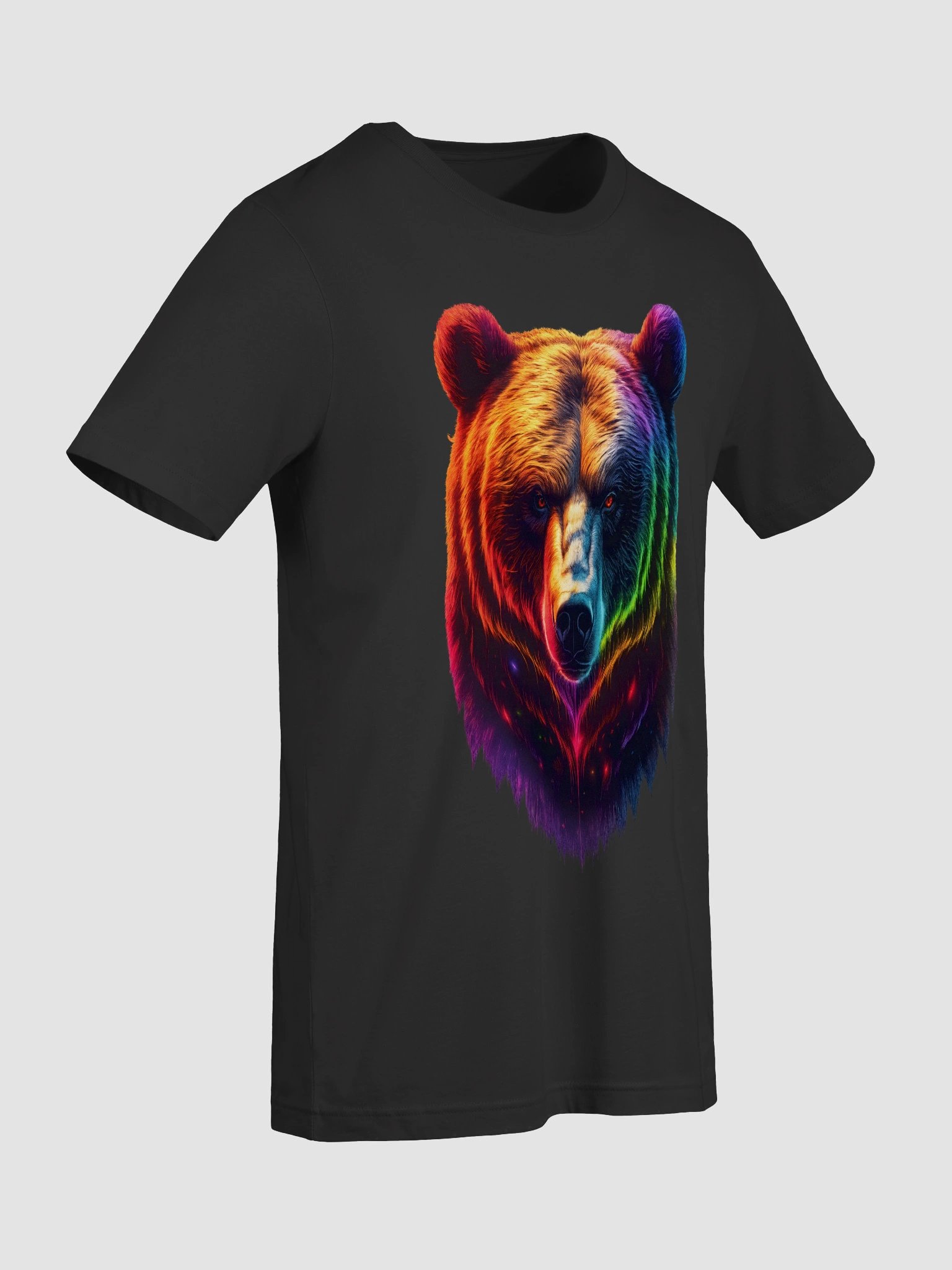 Pride Rainbow Bear Face - LGBTQ Bear in Neon Cosmic Colors T-shirt product image (9)