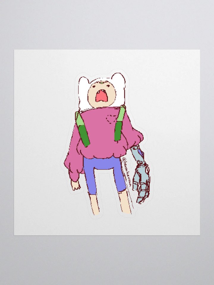 Adventure Time Finn the Human Pink Sweater Gauntlet of the Hero Sticker product image (1)