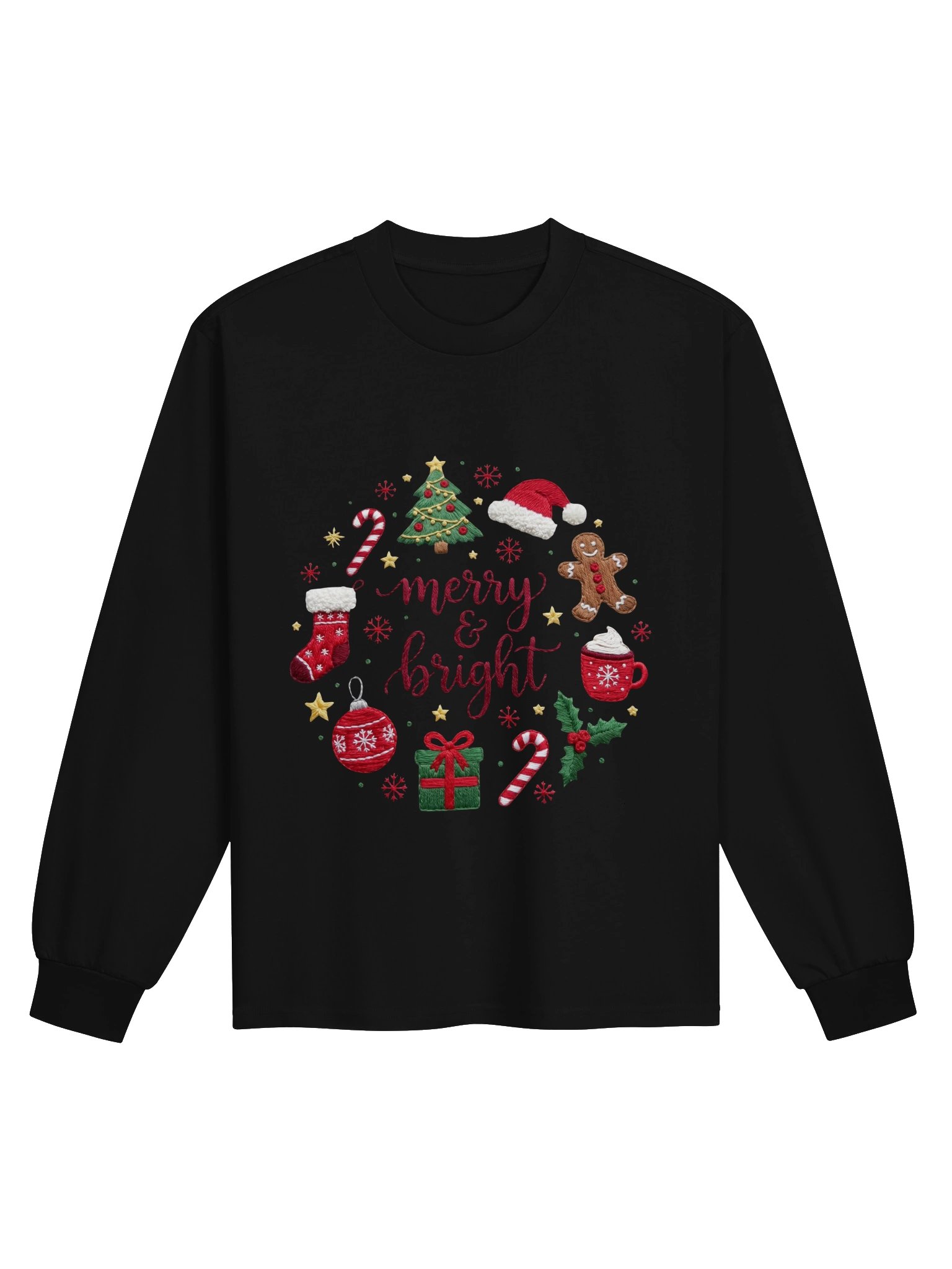 "Merry & Bright" Christmas Wreath Sweatshirt product image (2)