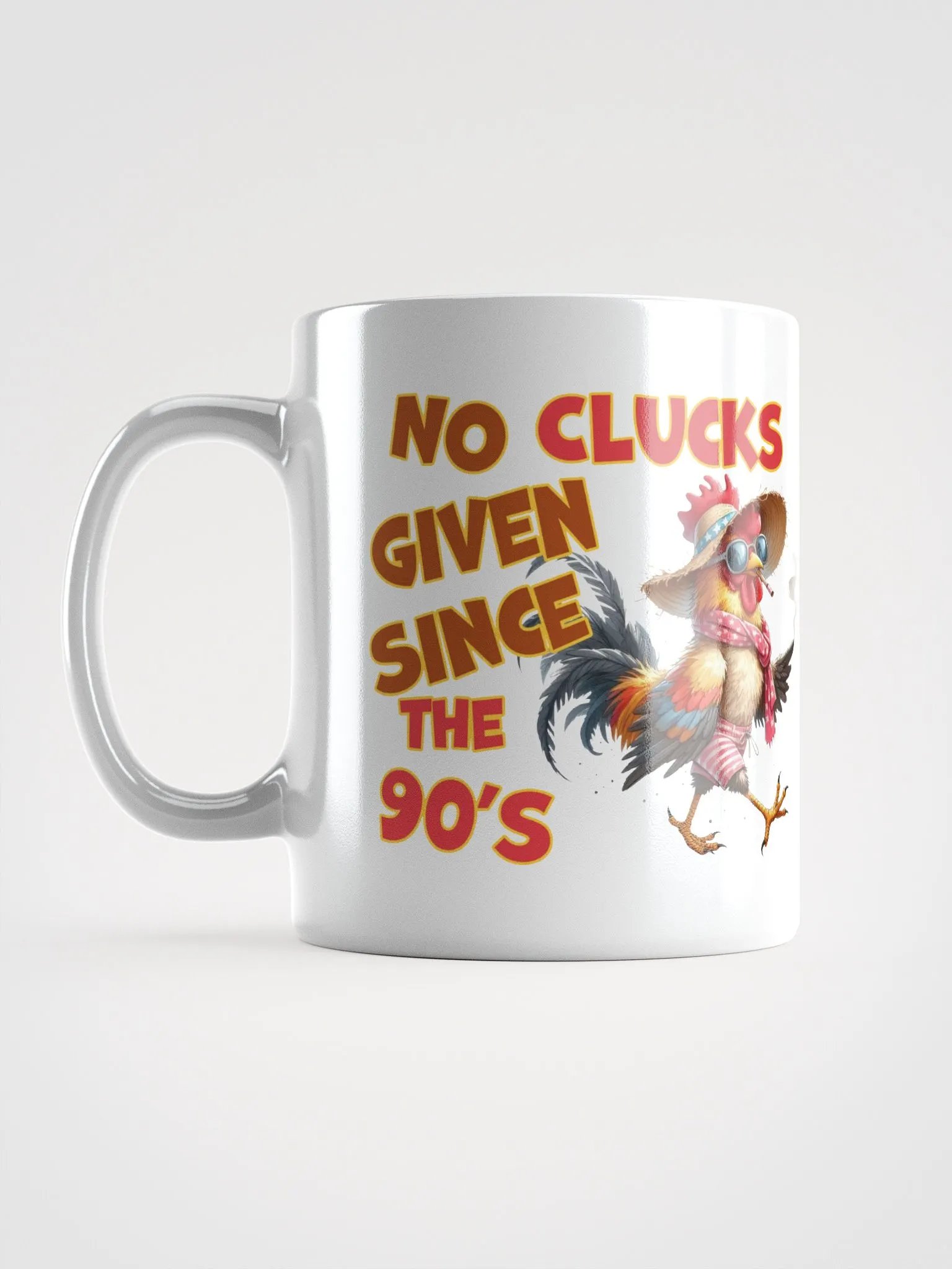No Clucks Given Since The 90's - White glossy mug product image (1)