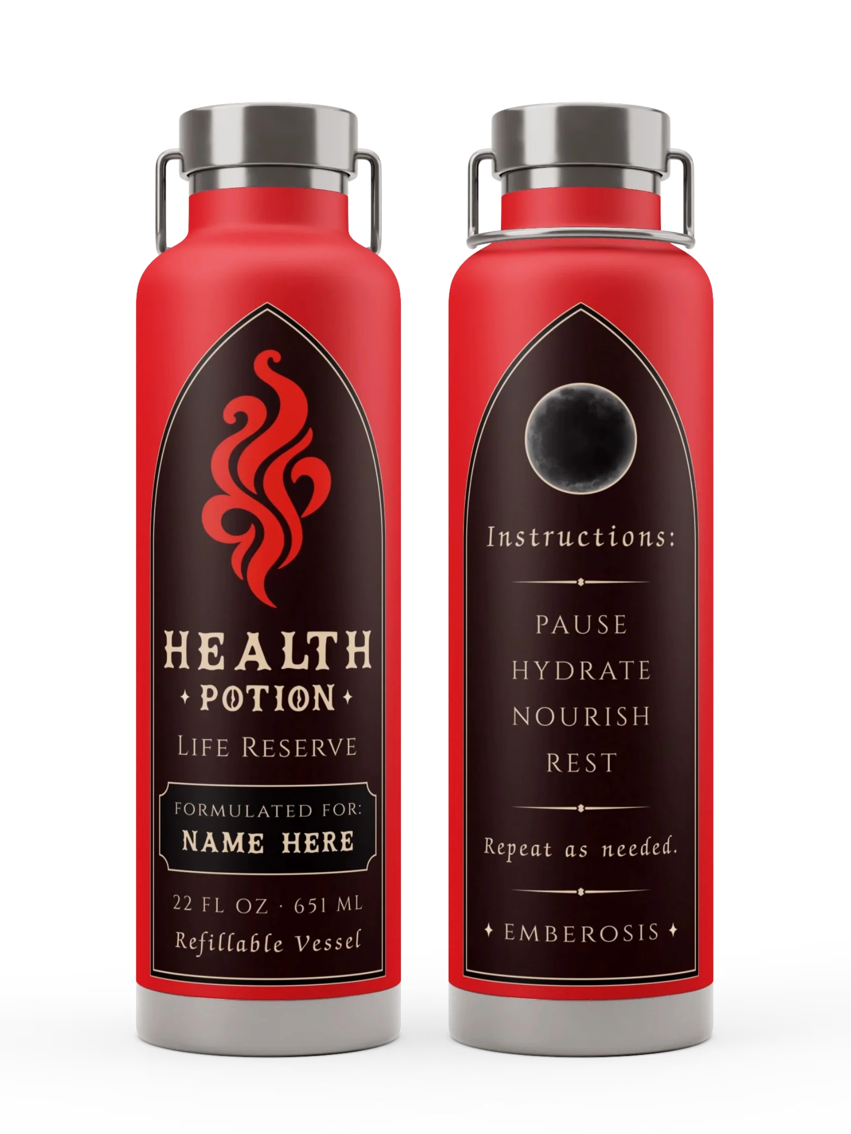 Personalized red Health Potion Bottle