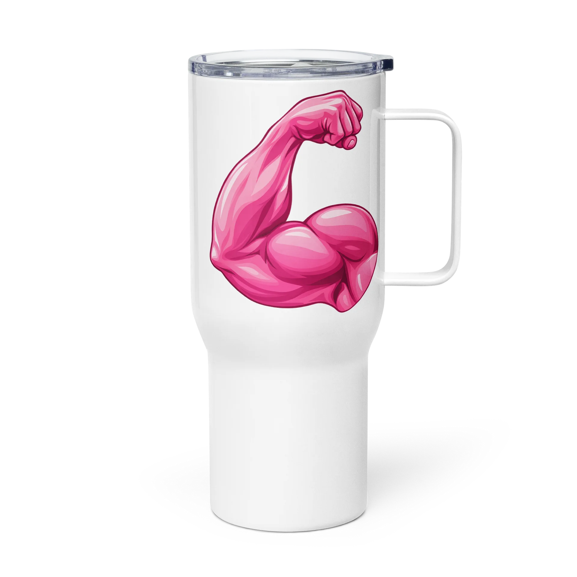 Cancer Picked the Wrong Girl Pink Muscle Travel Mug product image (4)
