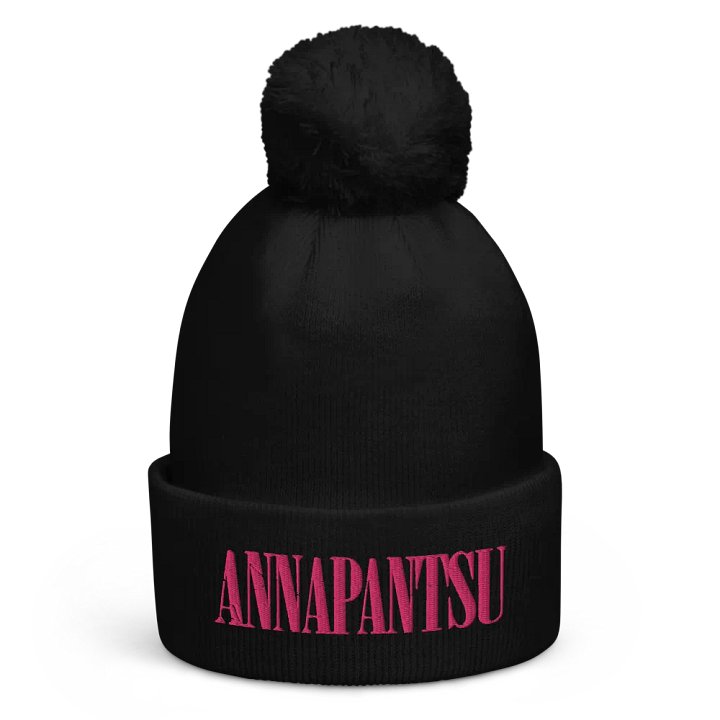 Anna Embroidered Pom Beanie product image (1)