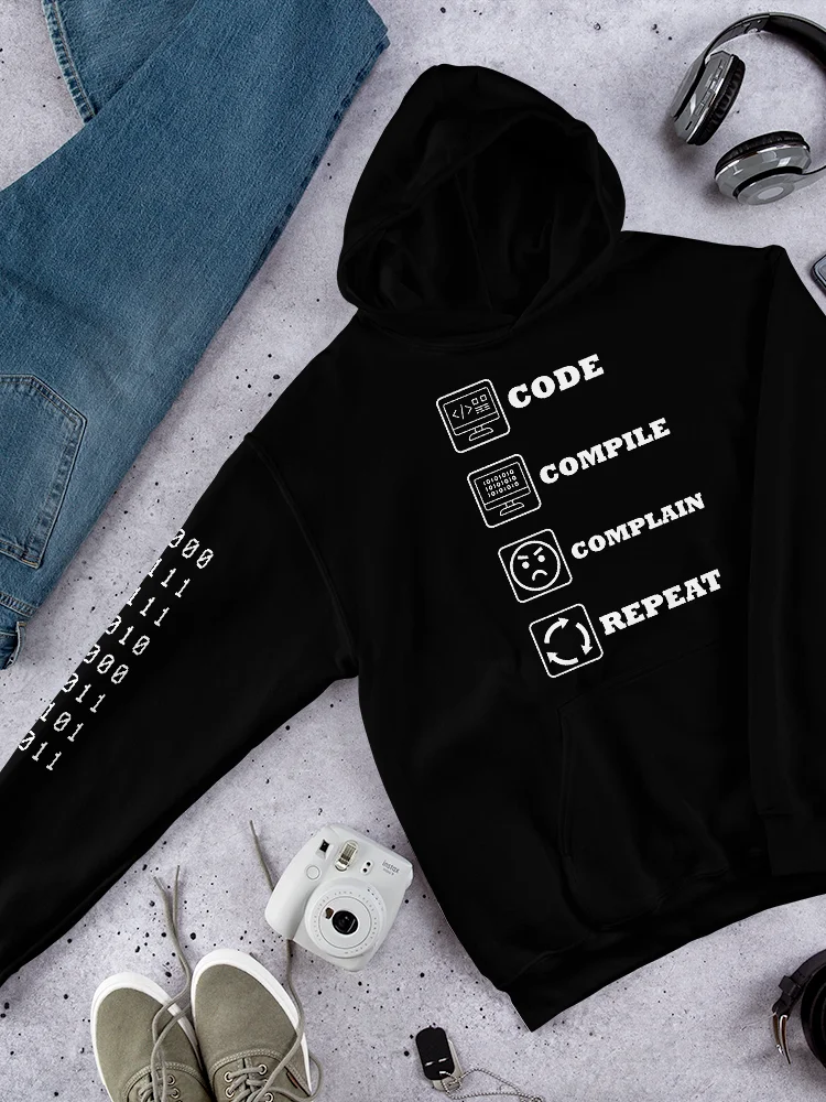 Code, Compile, Complain, Repeat Funny Coding Hoodie product image (31)