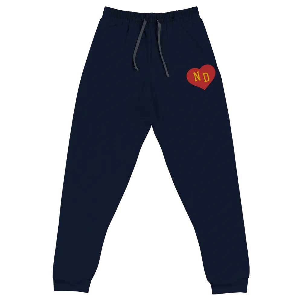ND Heart Red Unisex Embroidered Sweatpants product image (1)