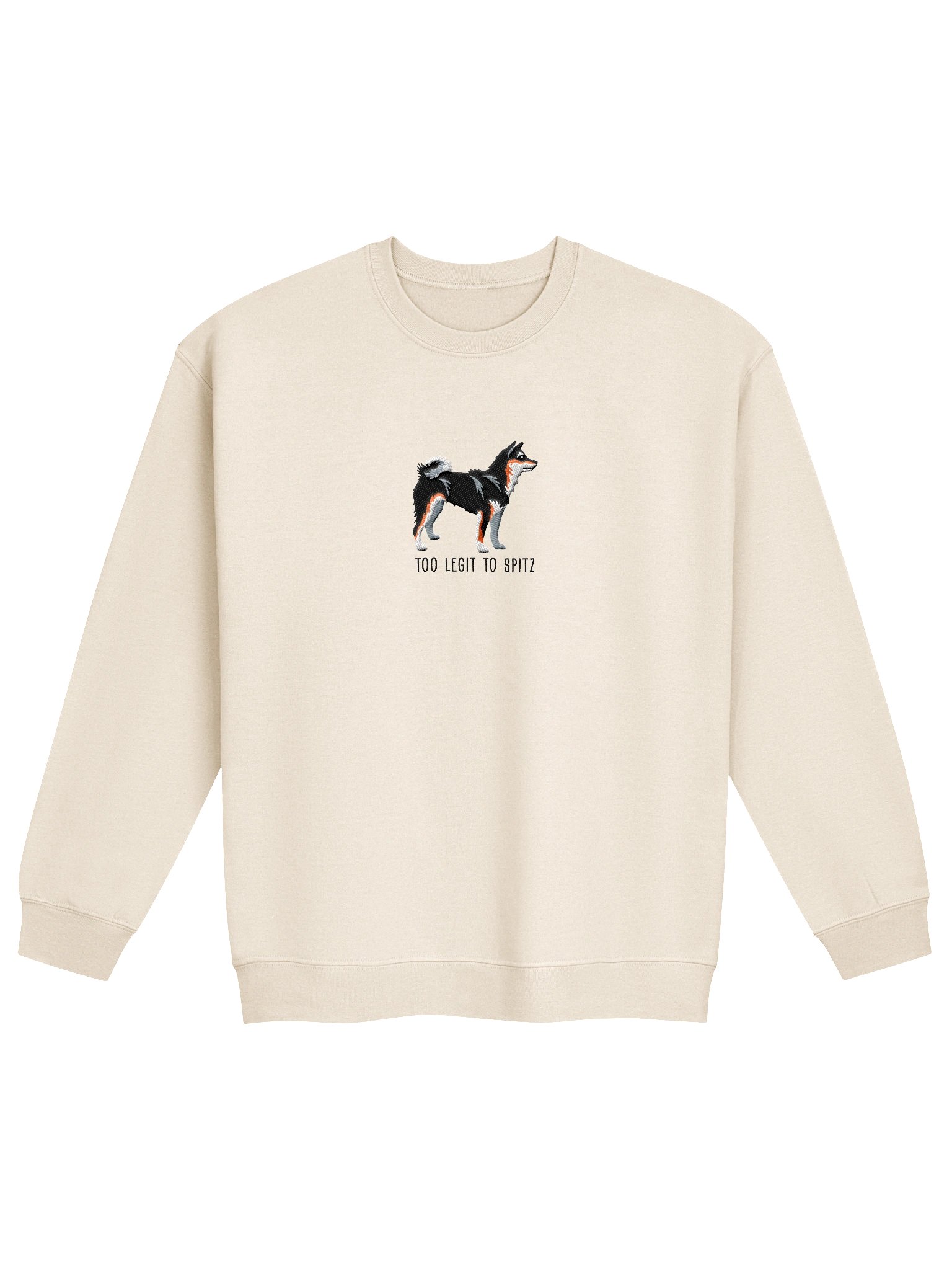 Too Legit to Spitz Sweatshirt (Embroidered) of a Japanese Shiba Inu(Tricolor) product image (4)