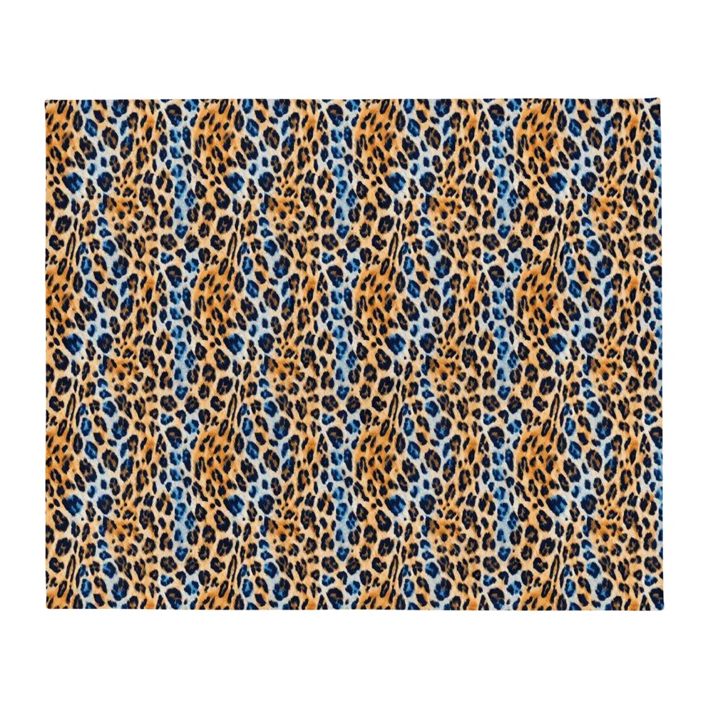 Blue Brown Leopard Blanket product image (2)