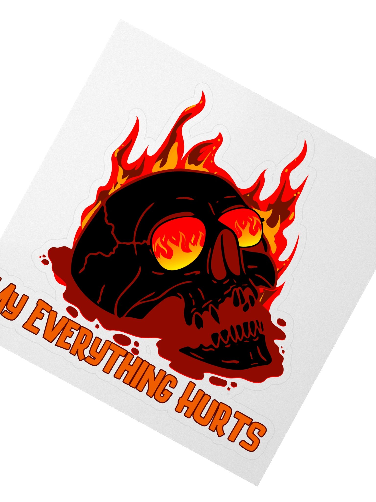 Large My Everything Hurts! Red Skull Sticker product image (2)