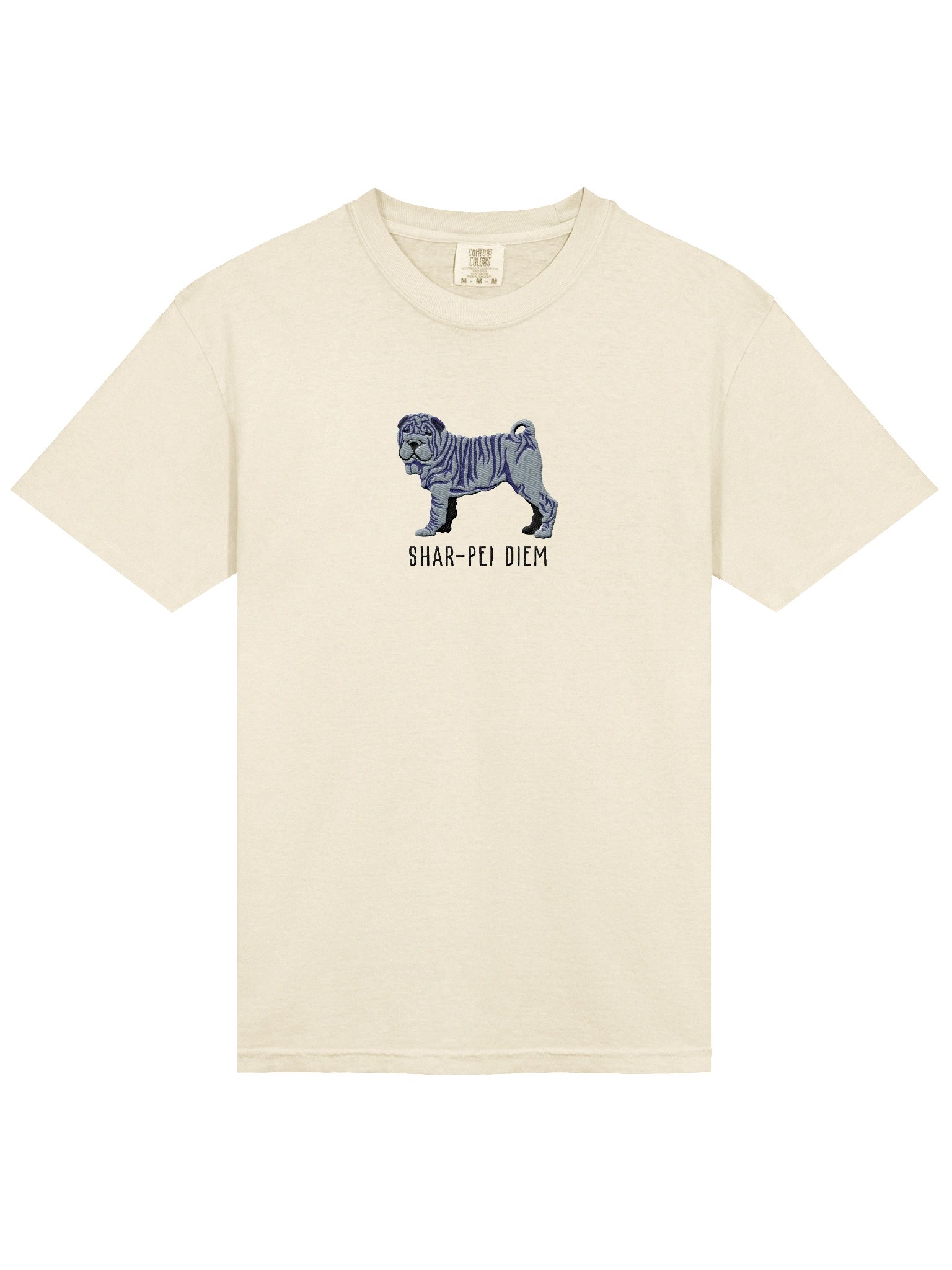 Shar-Pei Diem T-Shirt(Embroidered) of a Chinese Shar-Pei(Blue) product image (6)
