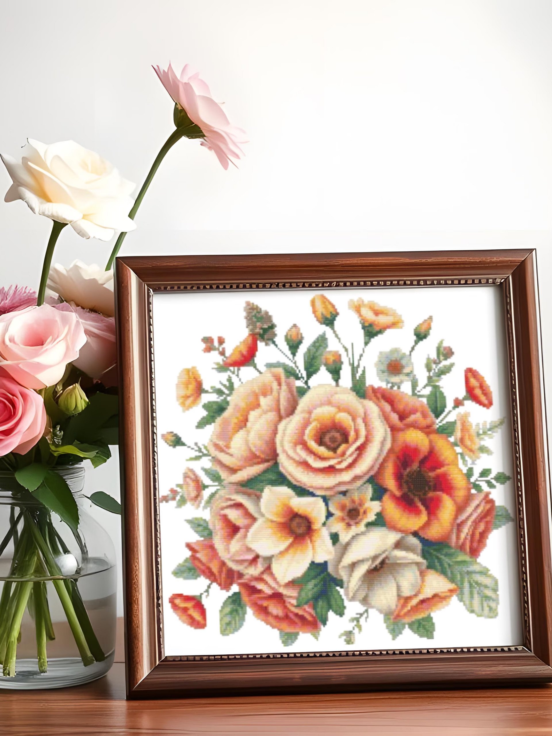 Peachy Blooms Cross Stitch Pattern product image (6)
