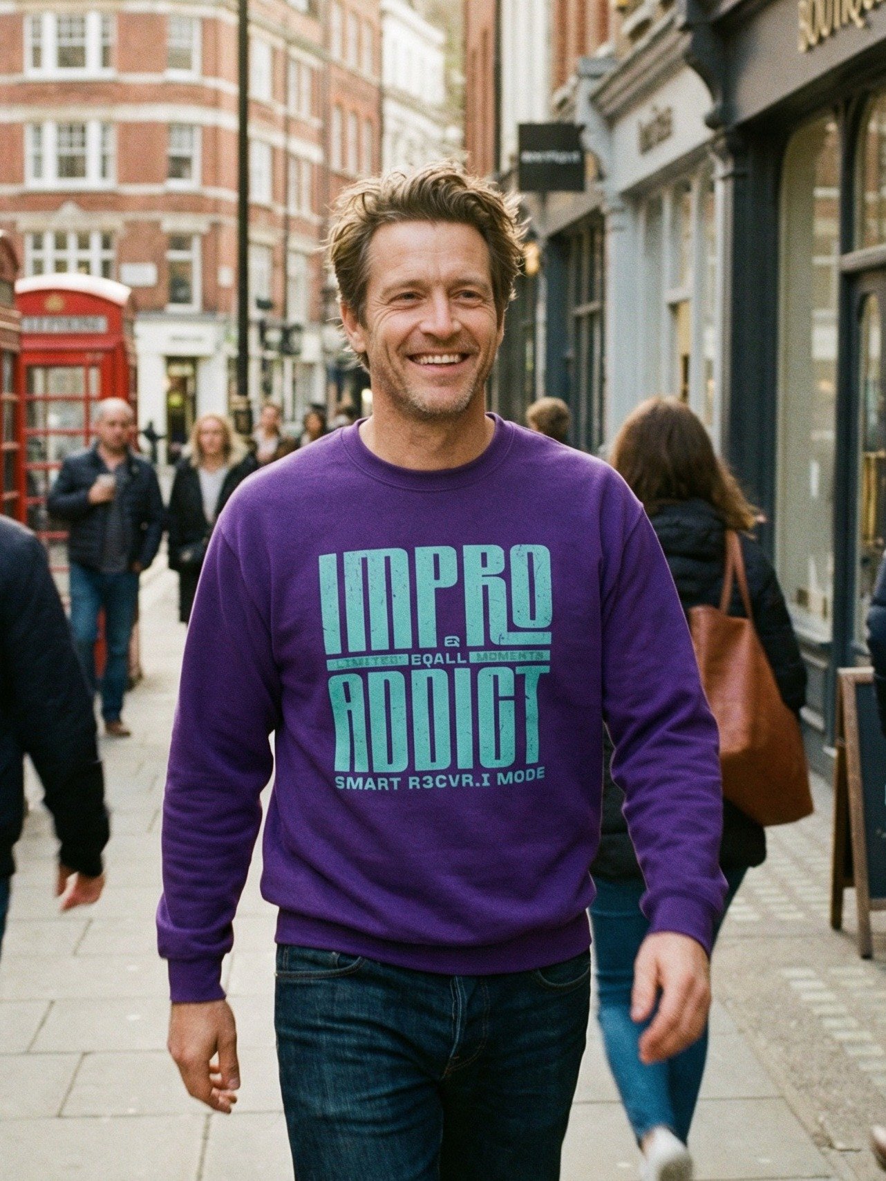Limited IMPRO Addict Moments Crewneck Gildan Sweatshirt_R3CVR.i mode by EQALL® Essentials_Turquoise product image (1)