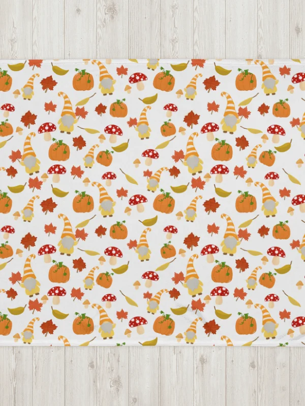 Fall with my Gnomies in White Throw Blanket product image (2)