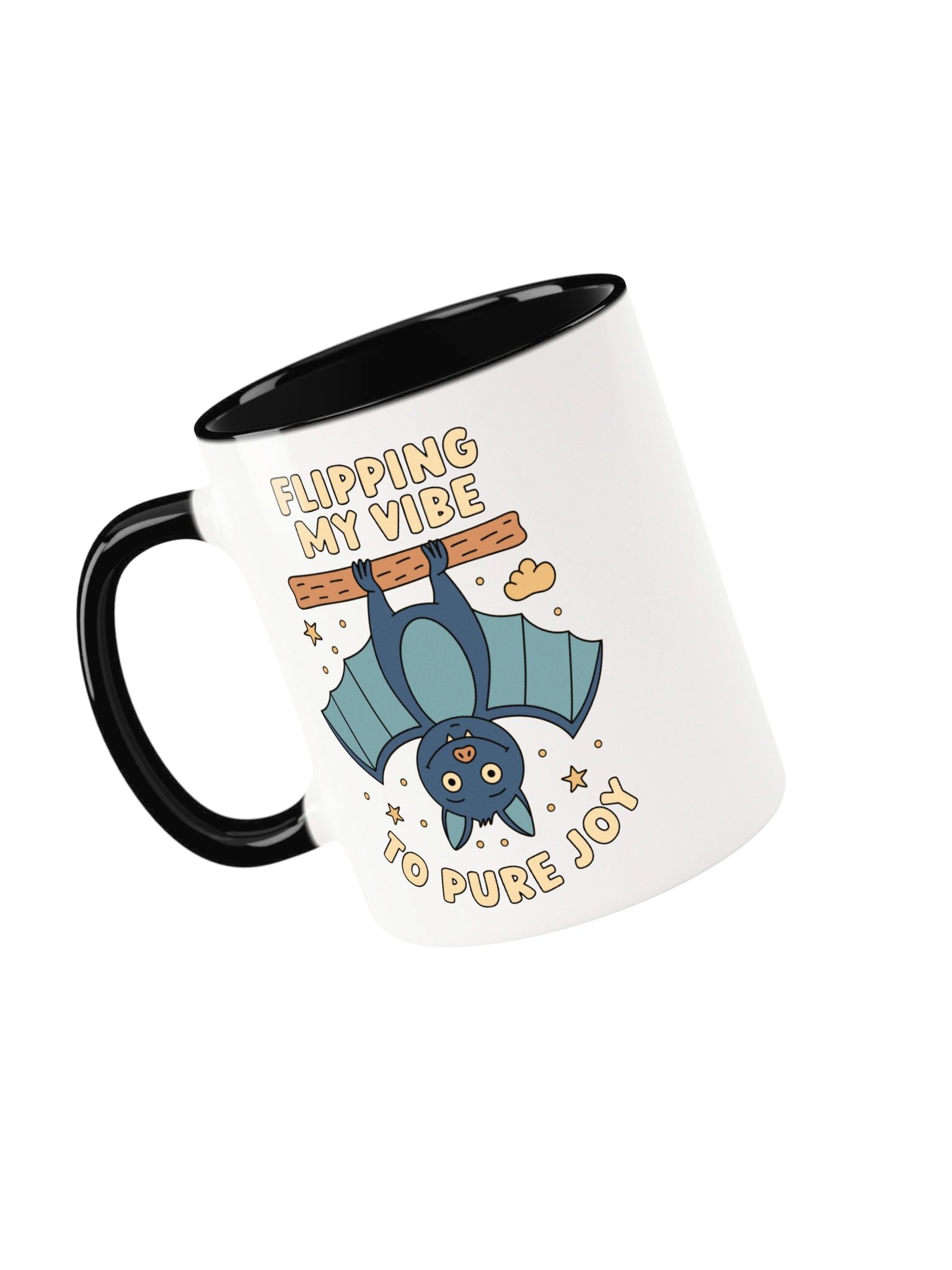 Flipping My Vibe to Pure Joy Cute Silly Funny Bat Mug product image (3)