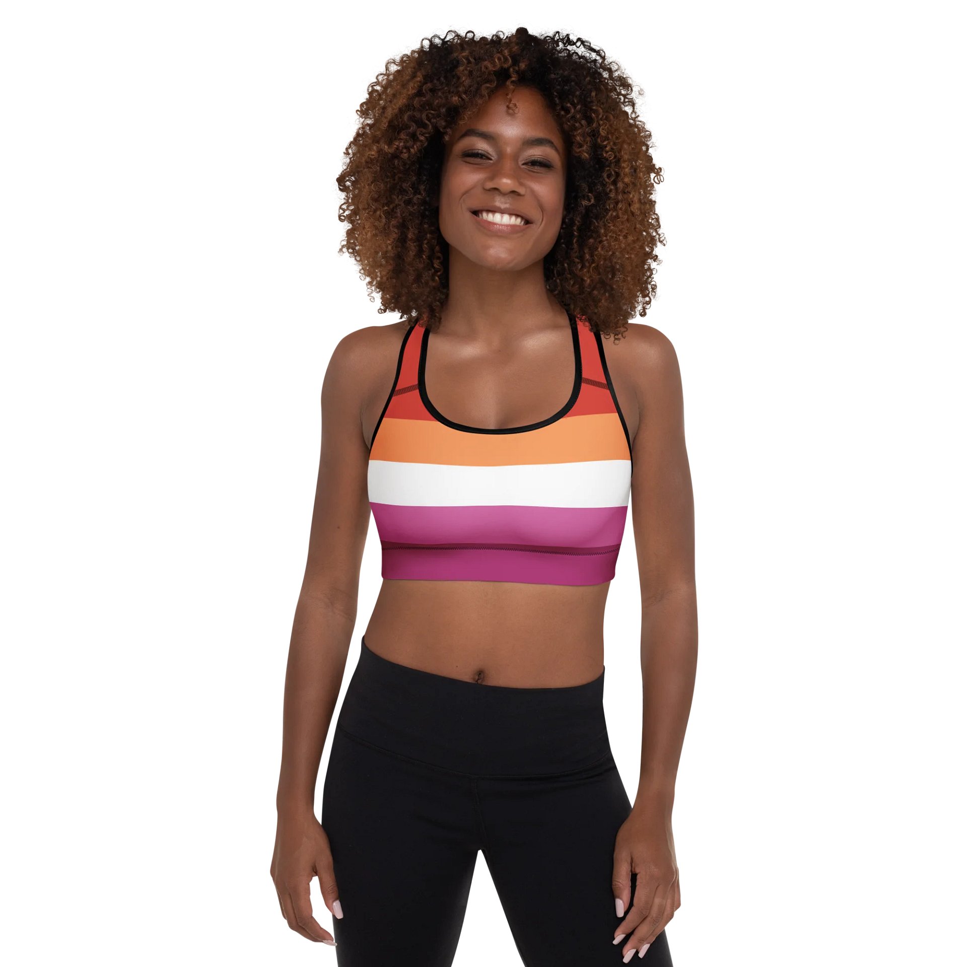 Lesbian Pride Flag Padded Sports Bra product image (4)
