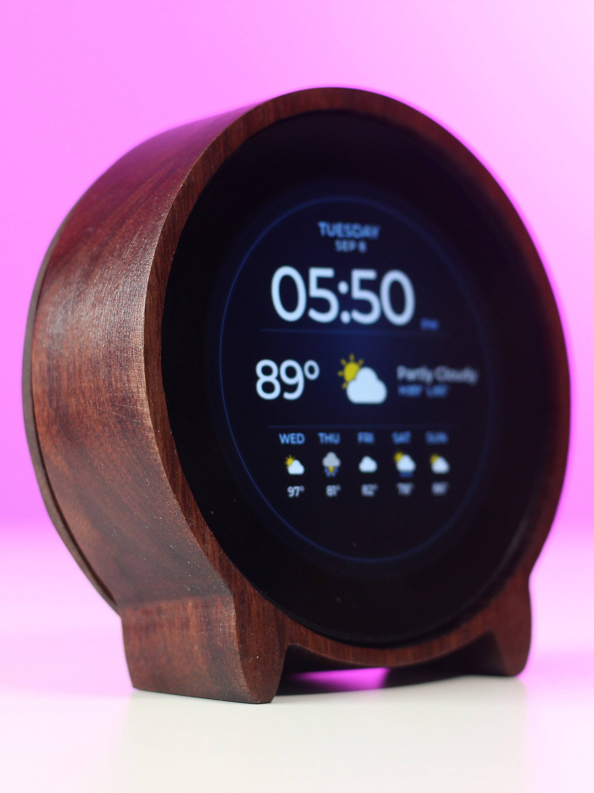 Round Weather Clock — Classic Wood product image (5)