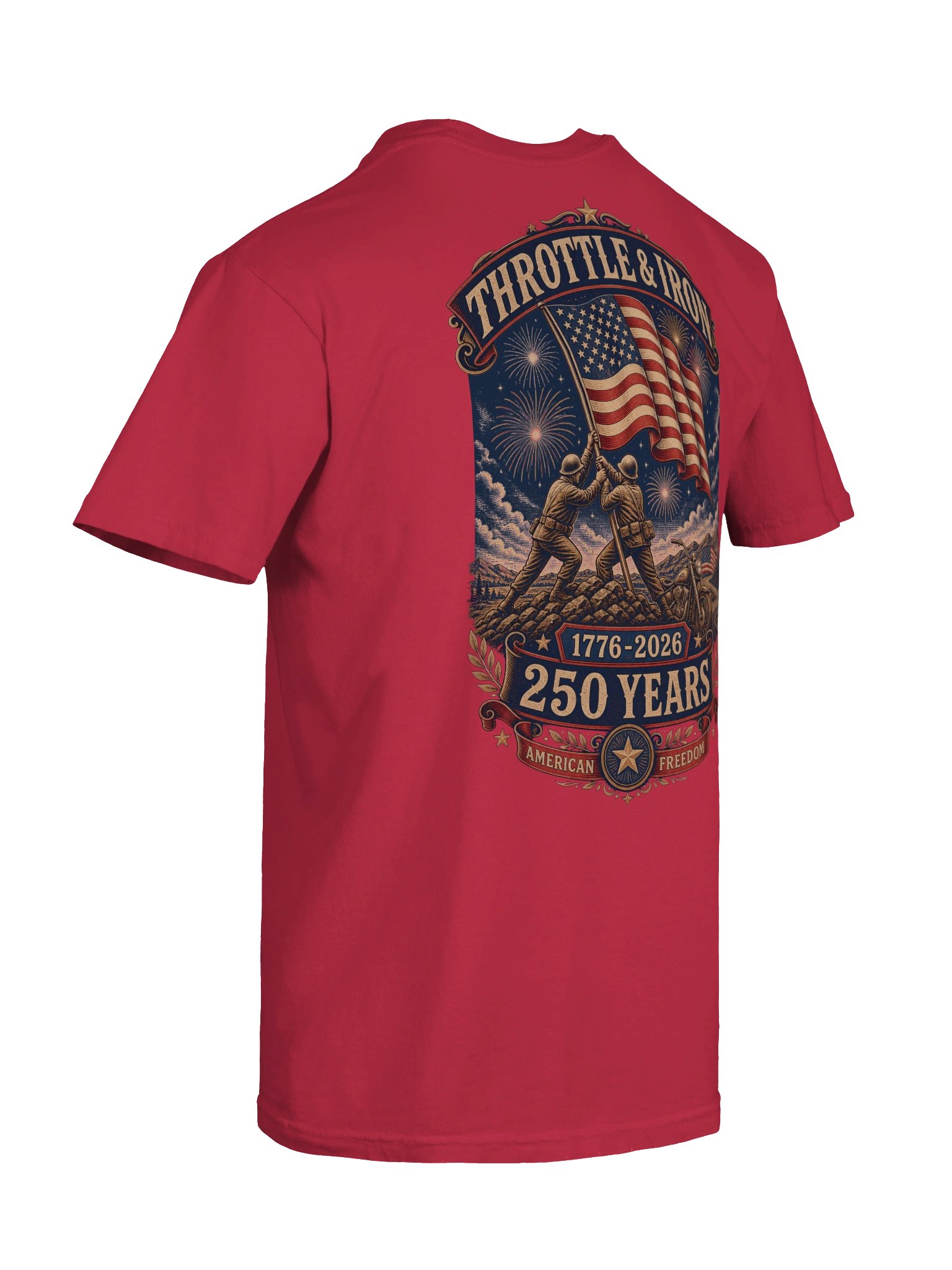 Throttle & Iron Americana 250th Anniversary Heavyweight Tee- Back Graphic product image (64)