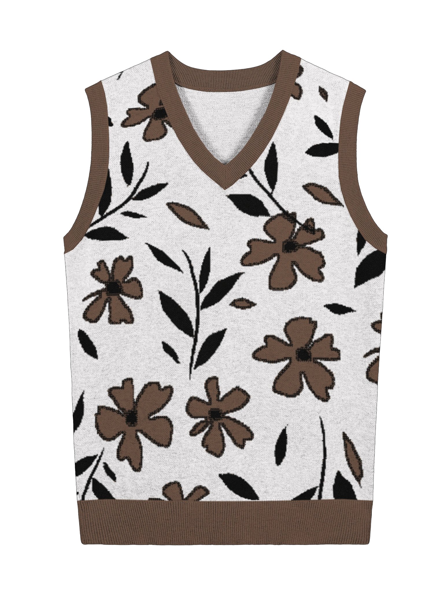 Floral V-Neck Vest Pattern Tee product image (3)