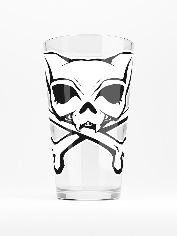 White Kat Skull Pint Glass product image (1)