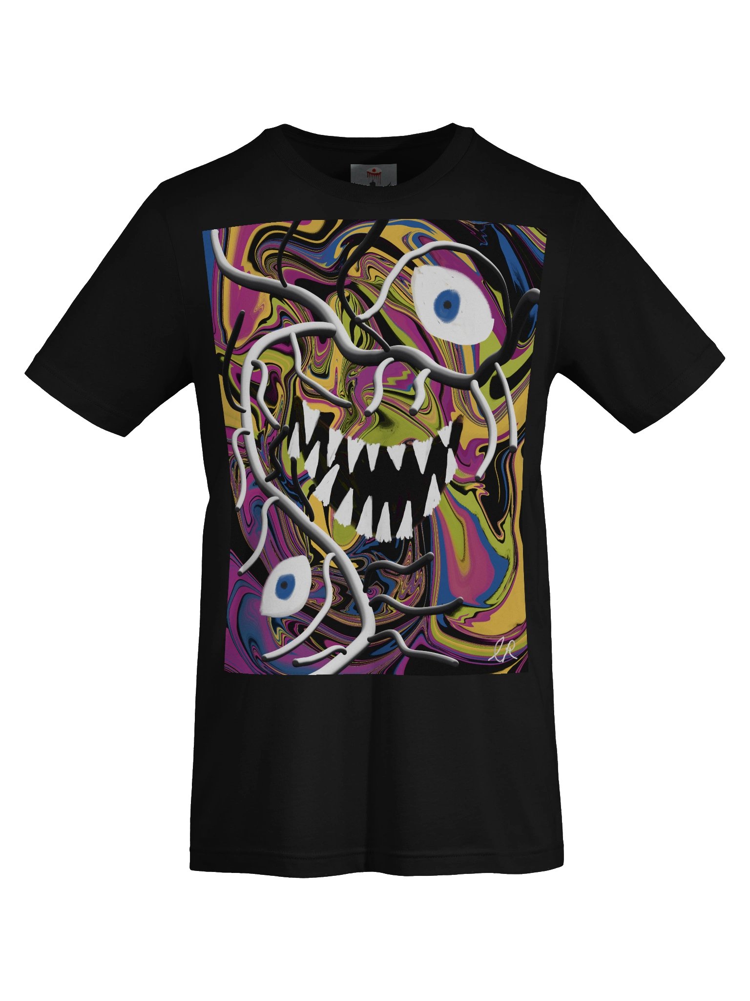 Psychedelic Monster Face Graphic Tee product image (5)