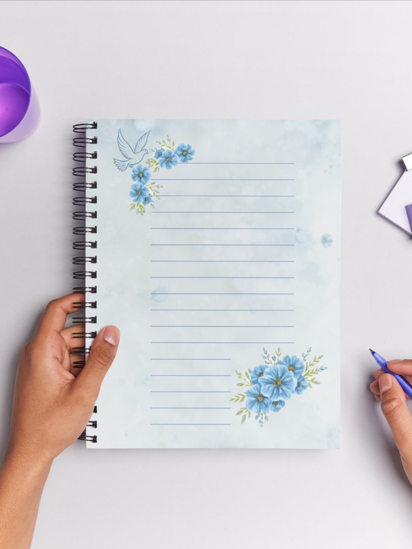 Blue Floral Christian Stationery Set (7 Designs) product image (2)