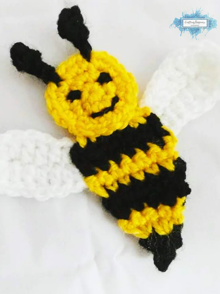 Happy Bee Crochet Applique Pattern | Modular Shapes (US Terms) product image (2)