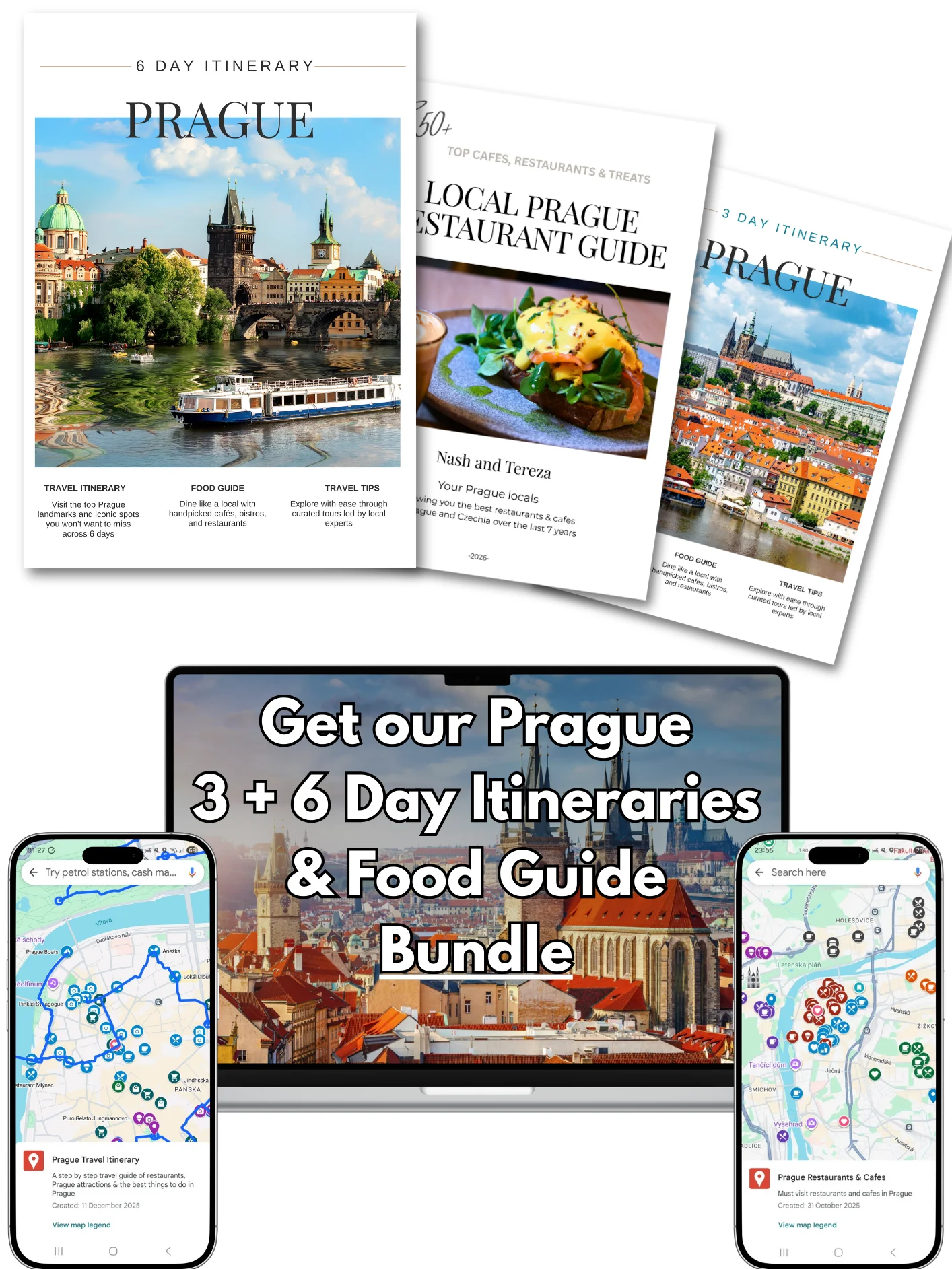 Prague Bundle: 3 & 6 Day Itineraries, 64 Restaurants and 2 Digital Maps product image (1)