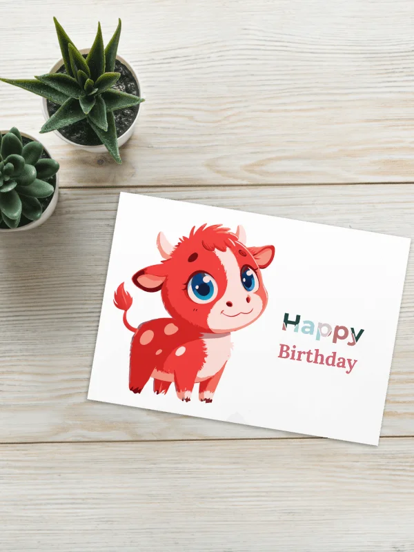 Cheerful Calf Birthday Card product image (2)