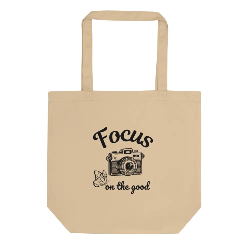 Focus on the Good — Organic Cotton Beige Tote Bag for Everyday Use product image (1)