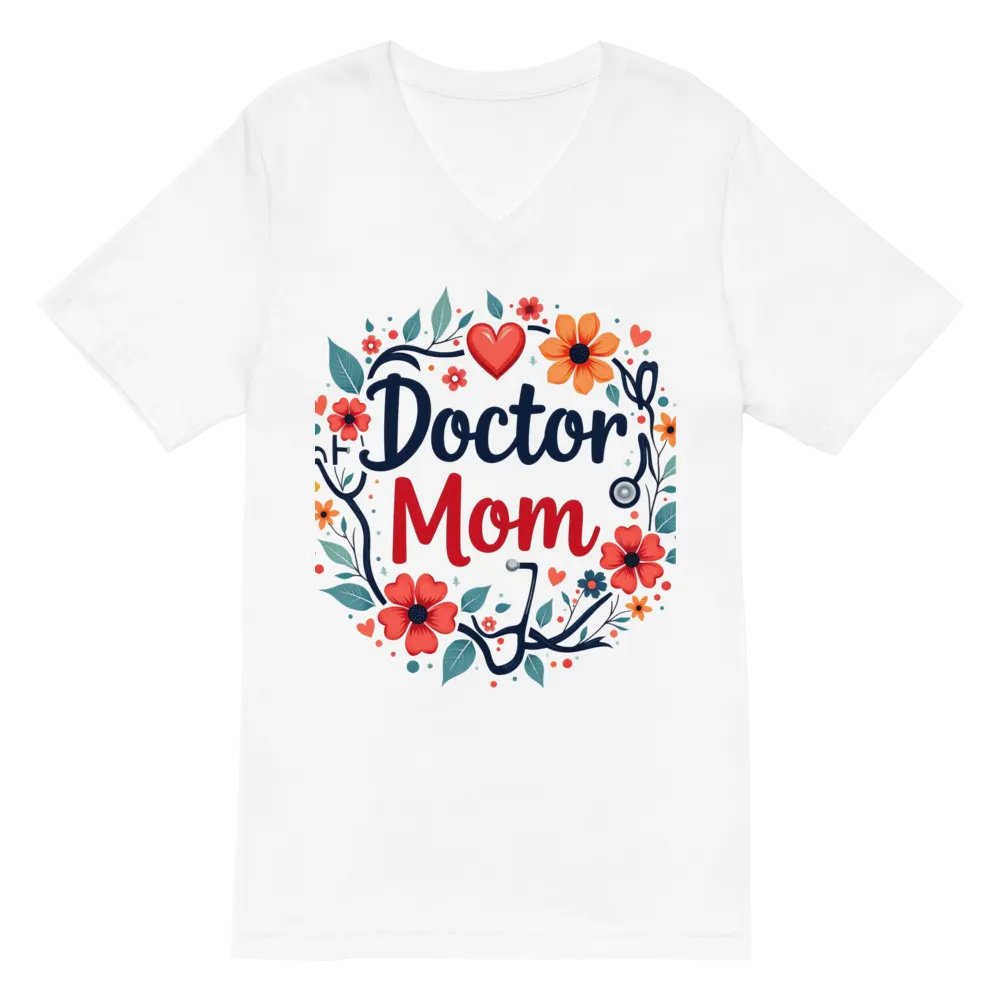 Floral Doctor Mom V-Neck Tee product image (2)