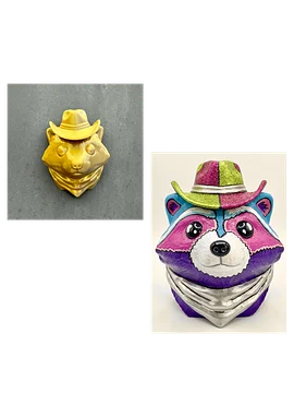 Raccoon Party Bundle: Wall Mount + Magnet (Gold & Silver)