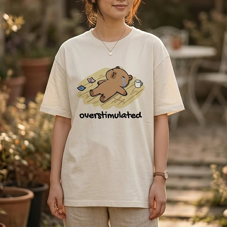 Overstimulated — Premium Oversized Faded Tee product image (1)