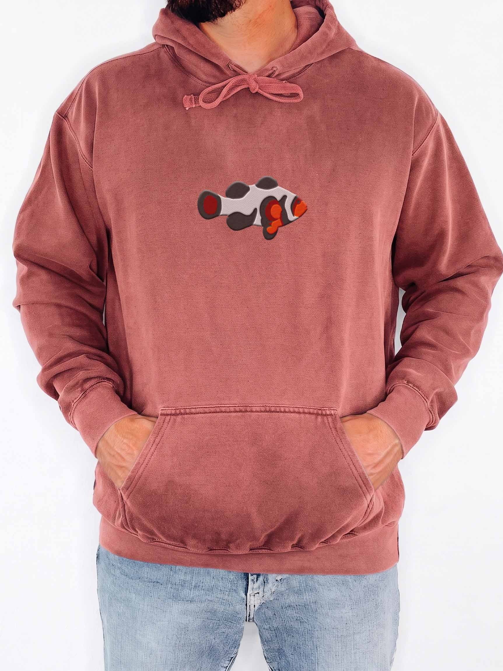 Da Vinci Clownfish Embroidered Premium Hoodie | Saltwater Reef Aquarium Fish & Marine Life Apparel product image (2)