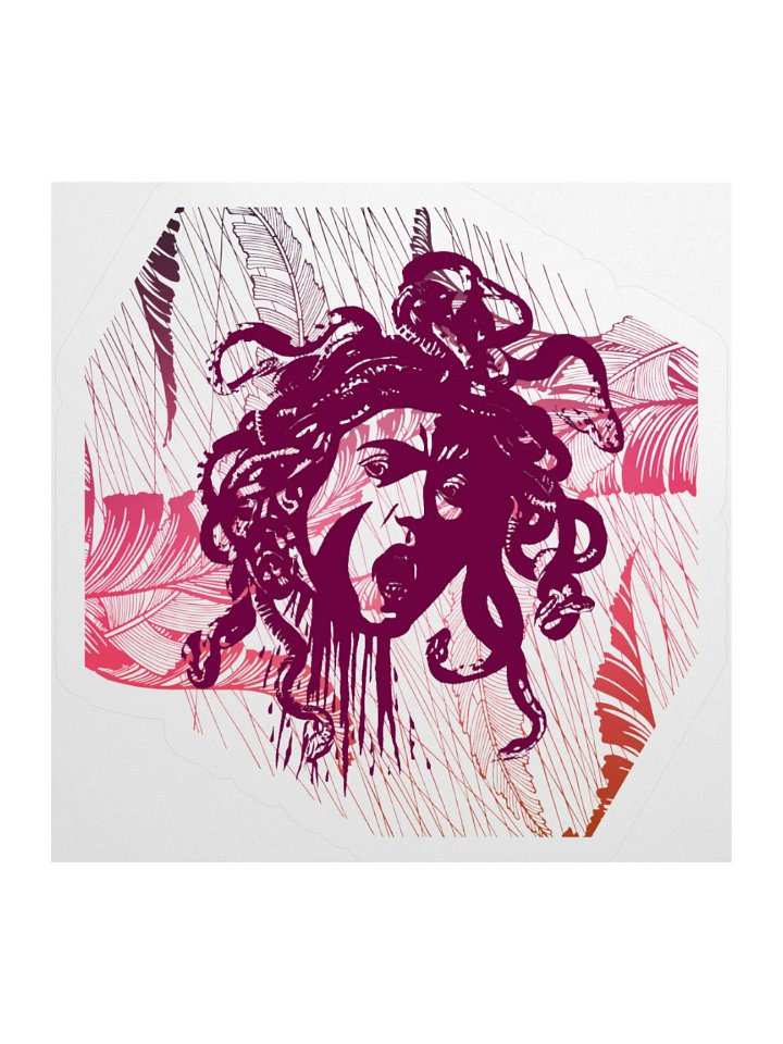 Sticker - Medusa on Purple Feathers (transparent background) product image (1)