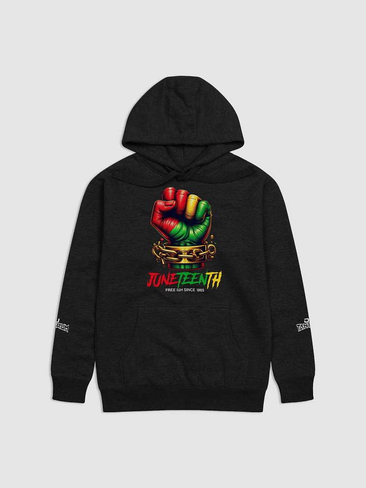 Premium Juneteenth Hoodie (Unisex) - Black/CharcoalHeather/ForestGreen/MillitaryGreen product image (1)