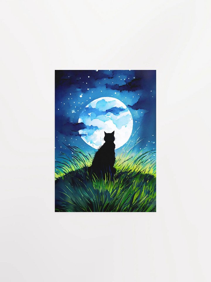 A Cat Sings To The Moon Studio Art Print product image (1)