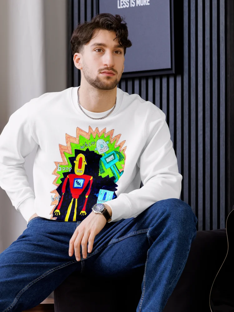 Whimsical Robot Trio Unisex Sweatshirt product image (5)